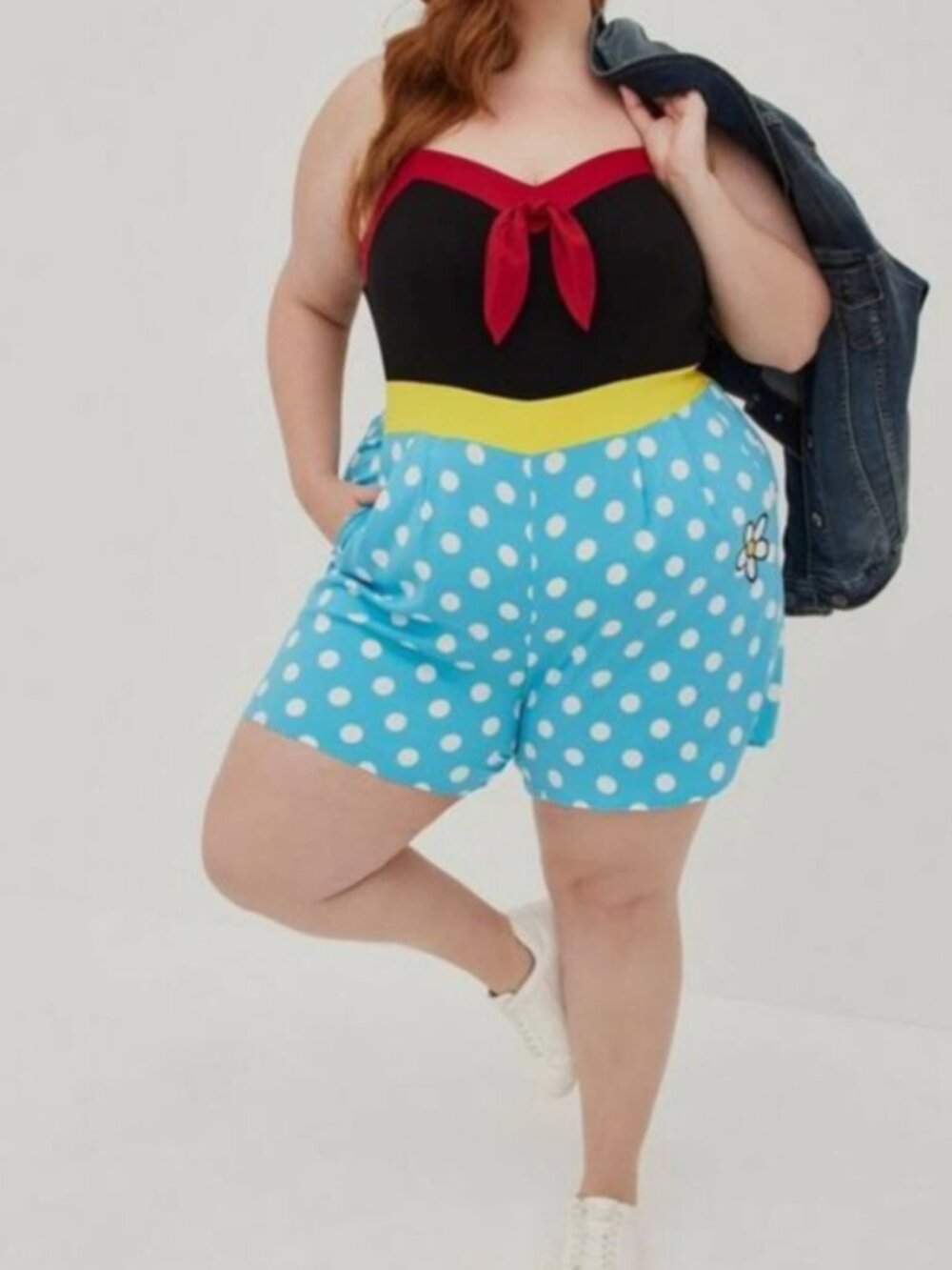 RARE! Torrid Disney Minnie Mouse Polka Dot Romper Size 0 NWT